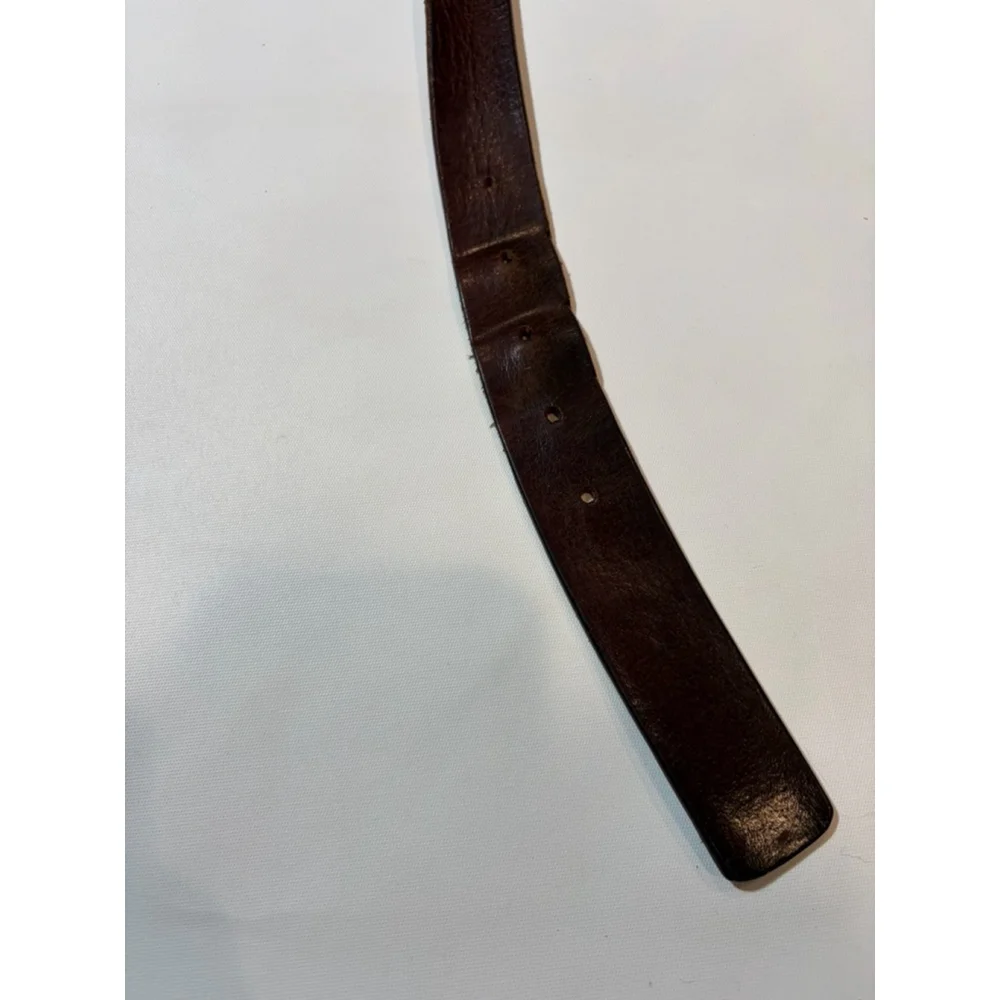 Ted Baker London Brown Leather Belt Purple Stitch Size 38 Classic